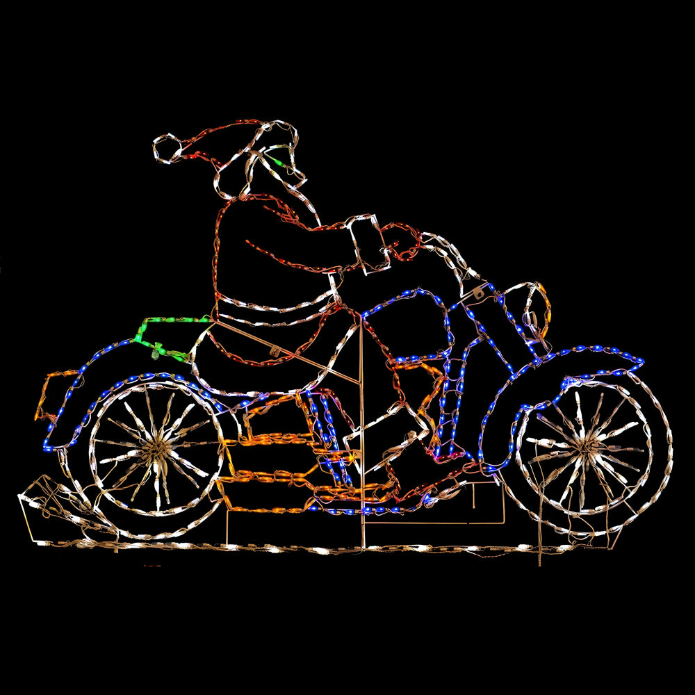 Brite Ideas LED Santa on Motorcycle