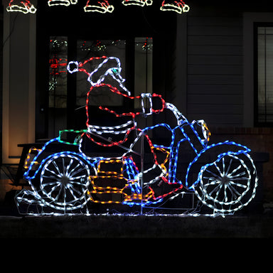 Brite Ideas LED Santa on Motorcycle