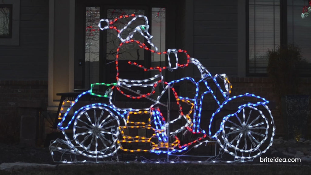 Brite Ideas LED Santa on Motorcycle